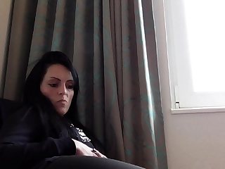 Woman ronja predominate maskjoe for lick her dirty shoes tidy